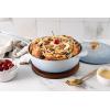 imageLe Creuset Enameled Cast Iron Holly Collection Traditional Saucier 225 qt Coastal Blue with Gold KnobCoastal Blue