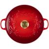 imageLe Creuset Enameled Cast Iron Holly Collection Soup Pot 45 qt Cerise with Gold KnobCerise