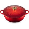 imageLe Creuset Enameled Cast Iron Holly Collection Soup Pot 45 qt Cerise with Gold KnobCerise