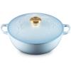 imageLe Creuset Enameled Cast Iron Holly Collection Soup Pot 45 qt Cerise with Gold KnobCoastal Blue