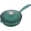 imageLe Creuset Olive Branch Collection Enameled Cast Iron Saucier 225 qt Marseille with Embossed LidArtichaut