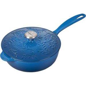 imageLe Creuset Olive Branch Collection Enameled Cast Iron Saucier 225 qt Marseille with Embossed LidMarseille