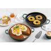 imageLe Creuset Enameled Cast Iron Multifunction Braiser with Grill Pan Lid 35 qt MeringueArtichaut