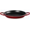 imageLe Creuset Enameled Cast Iron Multifunction Braiser with Grill Pan Lid 35 qt MeringueCerise