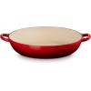 imageLe Creuset Enameled Cast Iron Multifunction Braiser with Grill Pan Lid 35 qt MeringueCerise