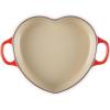 imageLe Creuset Enameled Cast Iron Traditional Shallow Heart Cocotte 125 Qt Chiffon Pink Light Gold HeartCerise