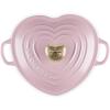 imageLe Creuset Enameled Cast Iron Traditional Shallow Heart Cocotte 125 Qt Chiffon Pink Light Gold HeartChiffon Pink