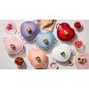 imageLe Creuset Enameled Cast Iron Traditional Shallow Heart Cocotte 125 Qt Chiffon Pink Light Gold HeartChiffon Pink