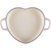 imageLe Creuset Enameled Cast Iron Traditional Shallow Heart Cocotte 125 Qt Chiffon Pink Light Gold HeartChiffon Pink