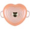 imageLe Creuset Enameled Cast Iron Traditional Shallow Heart Cocotte 125 Qt Chiffon Pink Light Gold HeartPeche