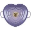 imageLe Creuset Enameled Cast Iron Traditional Shallow Heart Cocotte 125 Qt Chiffon Pink Light Gold HeartProvence