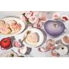 imageLe Creuset Enameled Cast Iron Traditional Shallow Heart Cocotte 125 Qt Chiffon Pink Light Gold HeartProvence