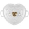 imageLe Creuset Enameled Cast Iron Traditional Shallow Heart Cocotte 125 Qt Chiffon Pink Light Gold HeartWhite