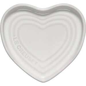 imageLe Creuset Stoneware Heart Shaped Spoon Rest 5quot Chiffon PinkWhite