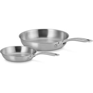 imageLe Creuset Set of 2 Essential Stainless Steel Fry Pan Set 8quot and 10quot8 in 10 in