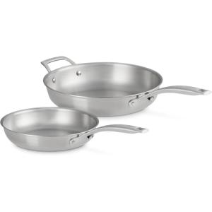 imageLe Creuset Set of 2 Essential Stainless Steel Fry Pan Set 8quot and 10quotSet of 2