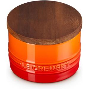 imageLe Creuset Signature Salt Cellar and Storage Canister with Wood Lid 7 oz ShallotFlame