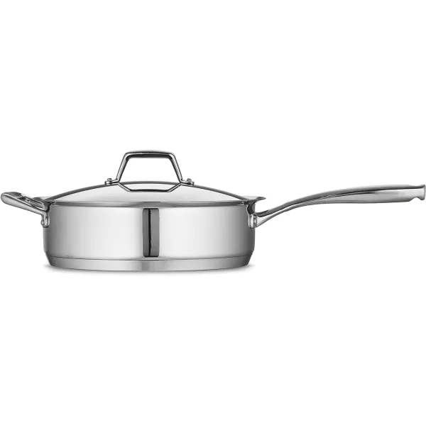 Tramontina 80101/026DS Gourmet Prima Stainless Steel, Induction-Ready, Impact Bonded, Tri-Ply Base Covered Sauce Pan, 4 Quart, Made in Brazil