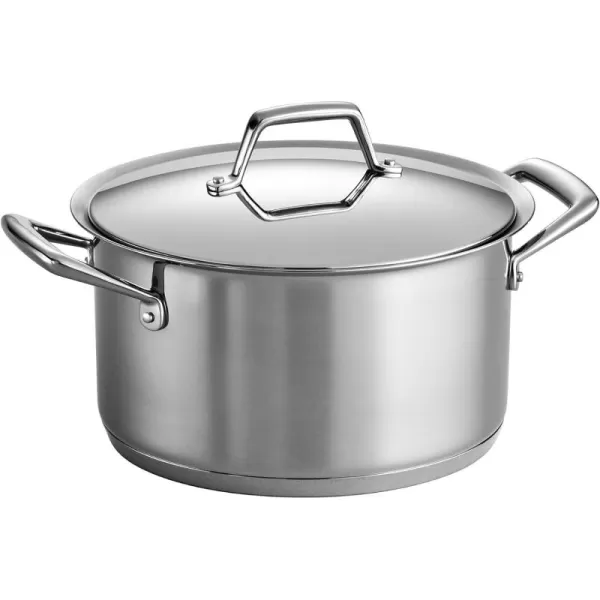 Tramontina 80101/026DS Gourmet Prima Stainless Steel, Induction-Ready, Impact Bonded, Tri-Ply Base Covered Sauce Pan, 4 Quart, Made in Brazil