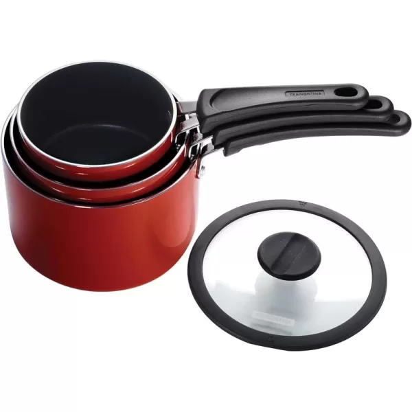 Tramontina Red Nesting 6 Pc Nonstick Sauce Pan Set