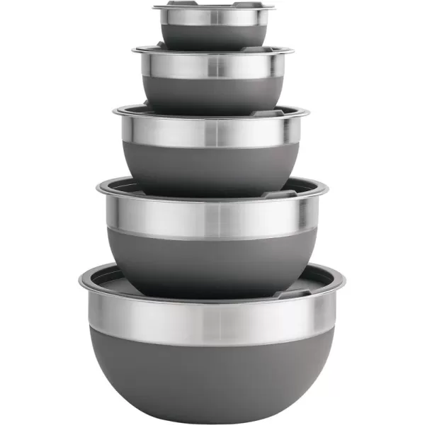 Tramontina 10 Pc Covered Stainless Steel and Silicone Mixing Bowl Set 