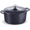 imageTramontina Dutch Oven Cast Iron 55 Qt Latte with Gold Stainless Steel Knob 80131085DSDark Blue