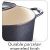 imageTramontina Dutch Oven Cast Iron 55 Qt Latte with Gold Stainless Steel Knob 80131085DSDark Blue