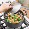 image18 Piece Nonstick Cookware Set  Gray  Aluminum Construction Dishwasher Safe Compatible with Gas Electric Ceramic Cooktops  Includes Saut Pans Griddle Dutch Oven Cooking Utensils