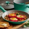 imageTramontina 14Piece Ceramic Non Stick Cookware Set with Lids HeavyGauge Aluminum Pots and Pans Kitchen Set with PFOAPTFEFree Nonstick Coating Dishwasher and Oven Safe BlueTeal