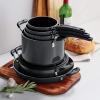 imageTramontina Aluminum Non Stick 6Piece Nesting Sauce Pan Set with Lids  Gray Kitchen Nonstick Cookware Set Dishwasher and Oven SafeGray