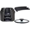 imageTramontina Aluminum Non Stick 6Piece Nesting Sauce Pan Set with Lids  Gray Kitchen Nonstick Cookware Set Dishwasher and Oven SafeGray
