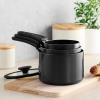 imageTramontina Aluminum Non Stick 6Piece Nesting Sauce Pan Set with Lids  Gray Kitchen Nonstick Cookware Set Dishwasher and Oven SafeGray