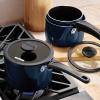 imageTramontina Aluminum Non Stick 6Piece Nesting Sauce Pan Set with Lids  Gray Kitchen Nonstick Cookware Set Dishwasher and Oven SafeNaval