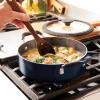 imageTramontina Aluminum Non Stick 6Piece Nesting Sauce Pan Set with Lids  Gray Kitchen Nonstick Cookware Set Dishwasher and Oven SafeNaval