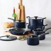 imageTramontina Aluminum Non Stick 6Piece Nesting Sauce Pan Set with Lids  Gray Kitchen Nonstick Cookware Set Dishwasher and Oven SafeNaval