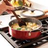 imageTramontina Aluminum Non Stick 6Piece Nesting Sauce Pan Set with Lids  Gray Kitchen Nonstick Cookware Set Dishwasher and Oven SafeRed