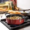imageTramontina Aluminum Non Stick 6Piece Nesting Sauce Pan Set with Lids  Gray Kitchen Nonstick Cookware Set Dishwasher and Oven SafeRed