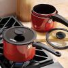 imageTramontina Aluminum Non Stick 6Piece Nesting Sauce Pan Set with Lids  Gray Kitchen Nonstick Cookware Set Dishwasher and Oven SafeRed