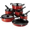 imageTramontina Aluminum Non Stick 6Piece Nesting Sauce Pan Set with Lids  Gray Kitchen Nonstick Cookware Set Dishwasher and Oven SafeRed