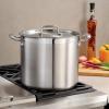 imageTramontina Covered Stock Pot Gourmet Stainless Steel 16Quart 80120001DS12 Quarts