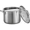 imageTramontina Covered Stock Pot Gourmet Stainless Steel 16Quart 80120001DS3 Pc 6 Qt