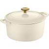 imageTramontina Enameled Cast Iron Dutch Oven Pot with Lid Round 55quart BlueLatte