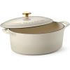 imageTramontina Enameled Cast Iron Dutch Oven Pot with Lid Round 55quart BlueLatte
