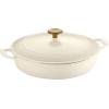 imageTramontina Enameled Cast Iron Dutch Oven Pot with Lid Round 55quart BlueLatte