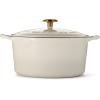 imageTramontina Enameled Cast Iron Dutch Oven Pot with Lid Round 55quart BlueLatte