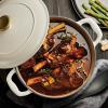 imageTramontina Enameled Cast Iron Dutch Oven Pot with Lid Round 55quart BlueLatte
