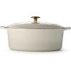 imageTramontina Enameled Cast Iron Dutch Oven Pot with Lid Round 55quart BlueLatte