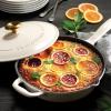 imageTramontina Enameled Cast Iron Dutch Oven Pot with Lid Round 55quart BlueLatte