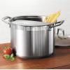 imageTramontina Lock ampamp Drain Pasta Cooker Pot with Strainer Lid 188 Stainless Steel 8 Qt 80120509DS