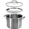 imageTramontina Lock ampamp Drain Pasta Cooker Pot with Strainer Lid 188 Stainless Steel 8 Qt 80120509DS